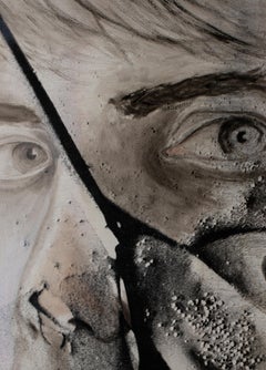 Self-Portrait, silver gelatin print on canvas, neuroscience triptych
