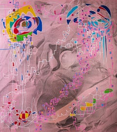 Instructions on how to disappear in three moments (pink), neuroscience triptych