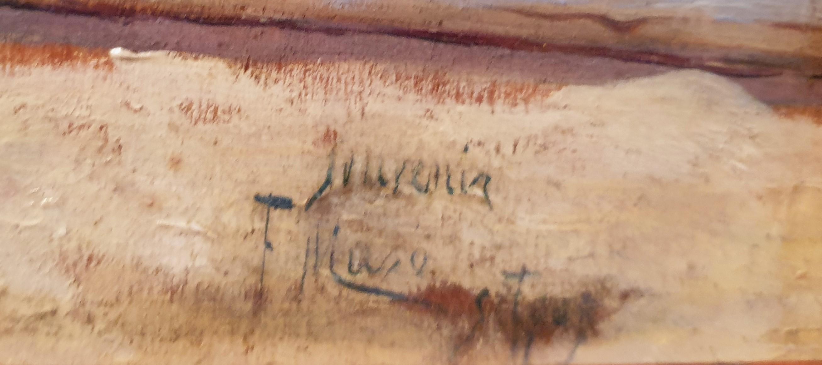 Felipe MASO DE FALP Barcelona, 1851 - Pau, 1929 Öl auf Leinwand 28 x 16,5 cm (32 x 21 cm) Signiert unten rechts und mit 