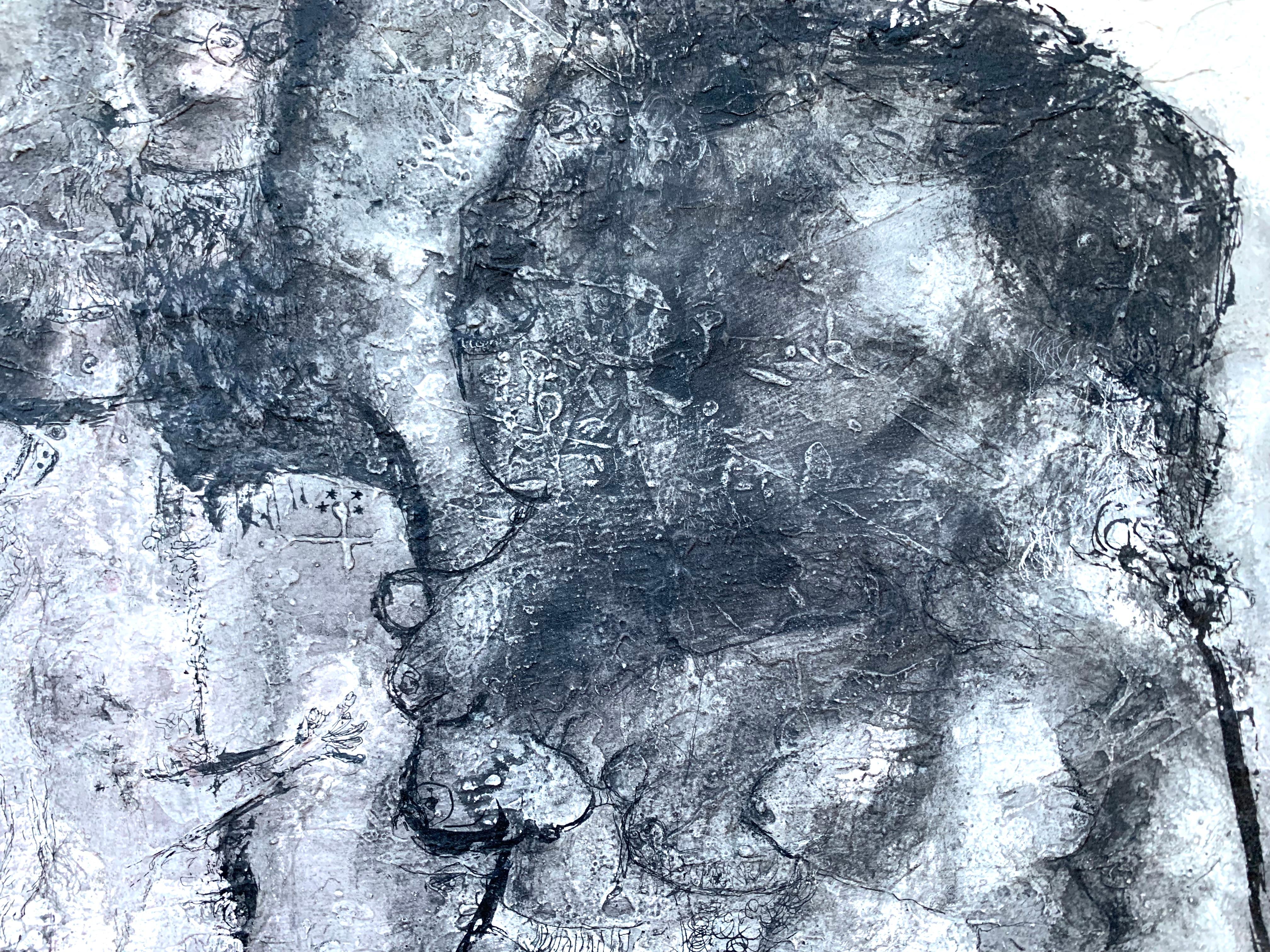 Coronel Retirado y Su Amante Esposa (Artista cubano) - Painting Astratto di Felipe Orlando
