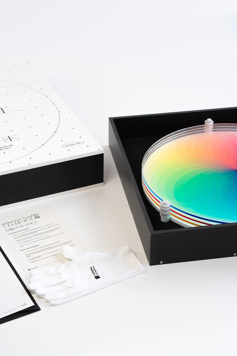 Felipe Pantone - SUBTRACTIVE VARIABILITY COMPACT 2
Date of creation: 2022
Medium: PMMA, UV inks
Edition: 200
Size: 47 x 45 x 5 cm
Condition: In mint conditions, brand new inside its original packing
This is a wall sculpture made of PMMA layers