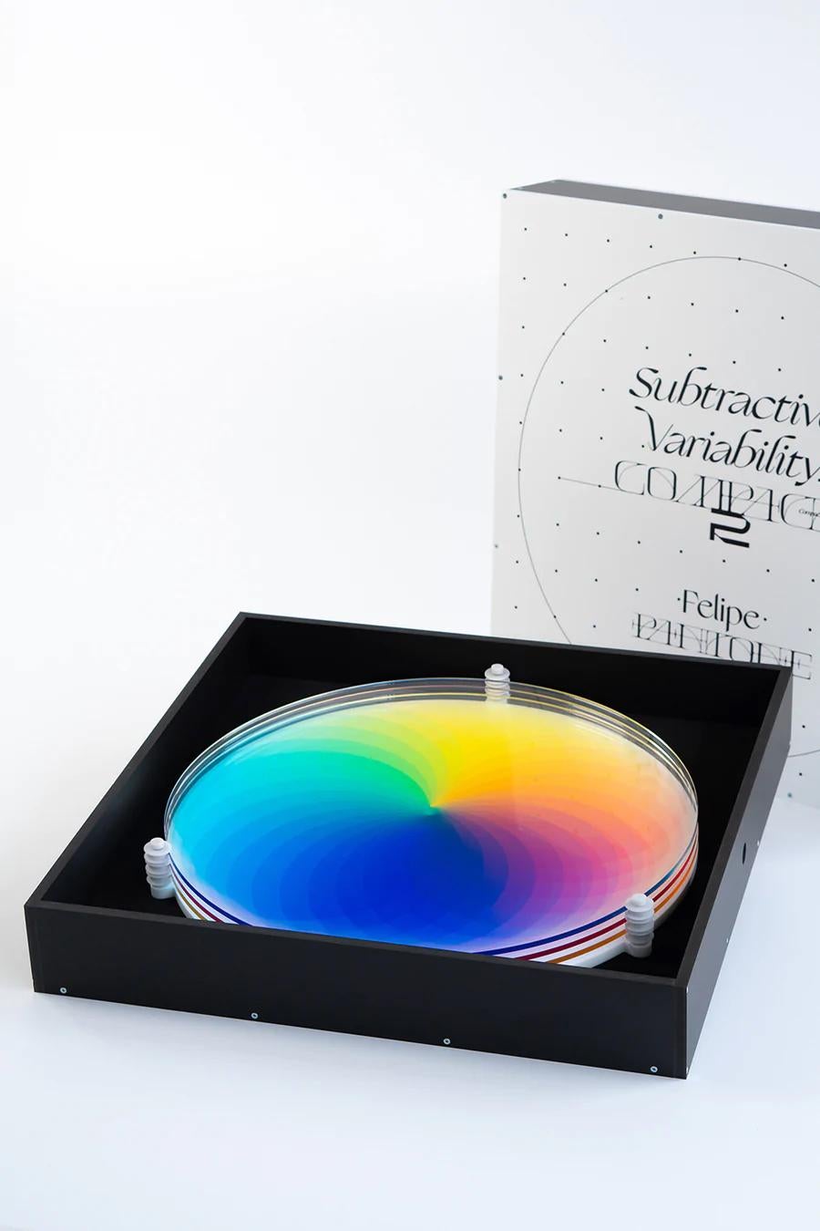 FELIPE PANTONE SUBTRACTIVE VARIABILITY COMPACT 2 Kinetic Sculpture Op Art Design 5