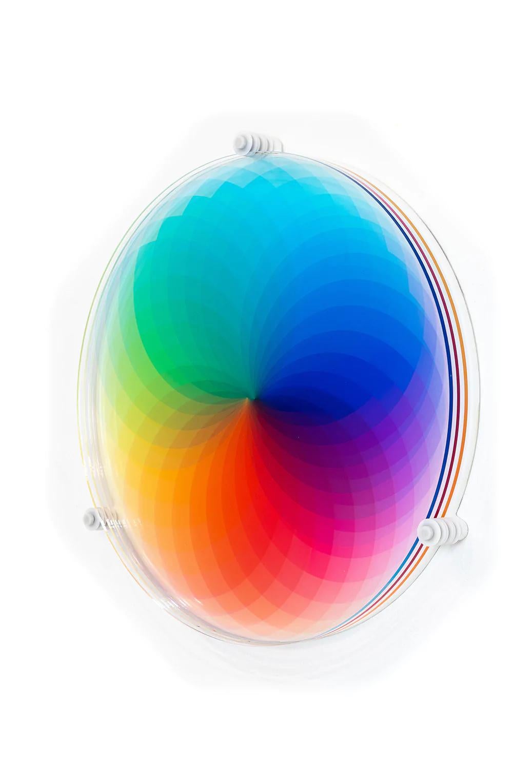 Felipe Pantone Abstract Sculpture – FELIPE PANTONE SUBTRACTIVE VARIABILITY COMPACT 2 kinetische Skulptur Op Art Design