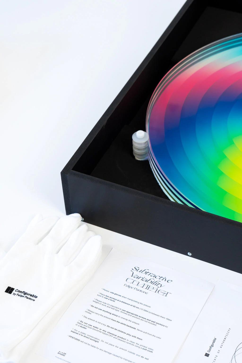 FELIPE PANTONE - SUBTRACTIVE VARIABILITY COMPACT Kinetic Wall Sculpture Op Art For Sale 4