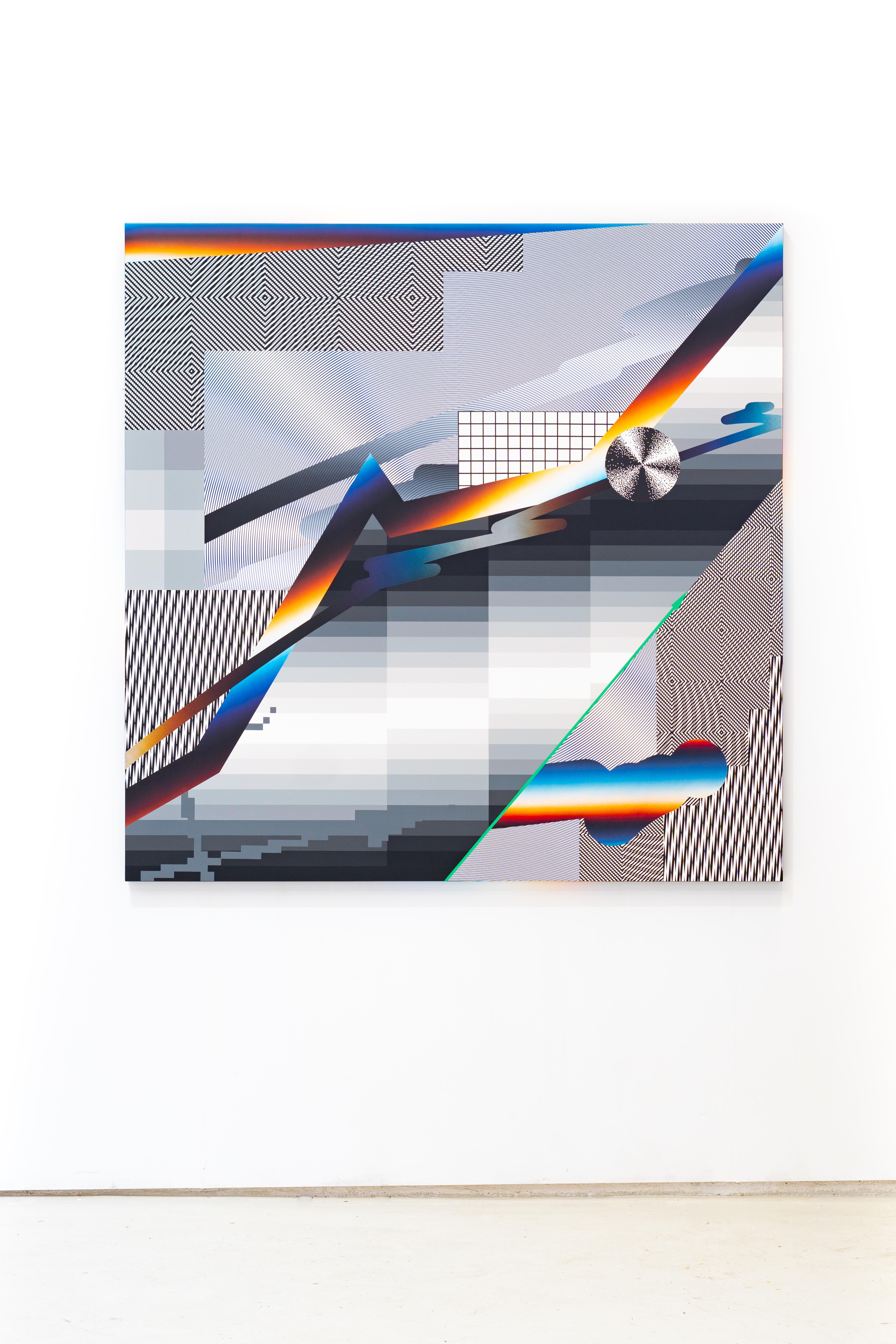 Felipe Pantone is an Argentinian-Spanish artist. He started doing graffiti at the age of 12. He graduated with a Fine Art degree in Valencia (Spain) where his studio is based. Pantone’s work deals with dynamism, transformation, digital revolution,