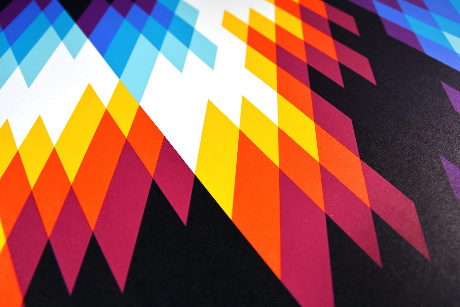 FELIPE PANTONE - CHROMADYNA MICAP #5 Op Art Abstract Street Art Black Modern - Print by Felipe Pantone