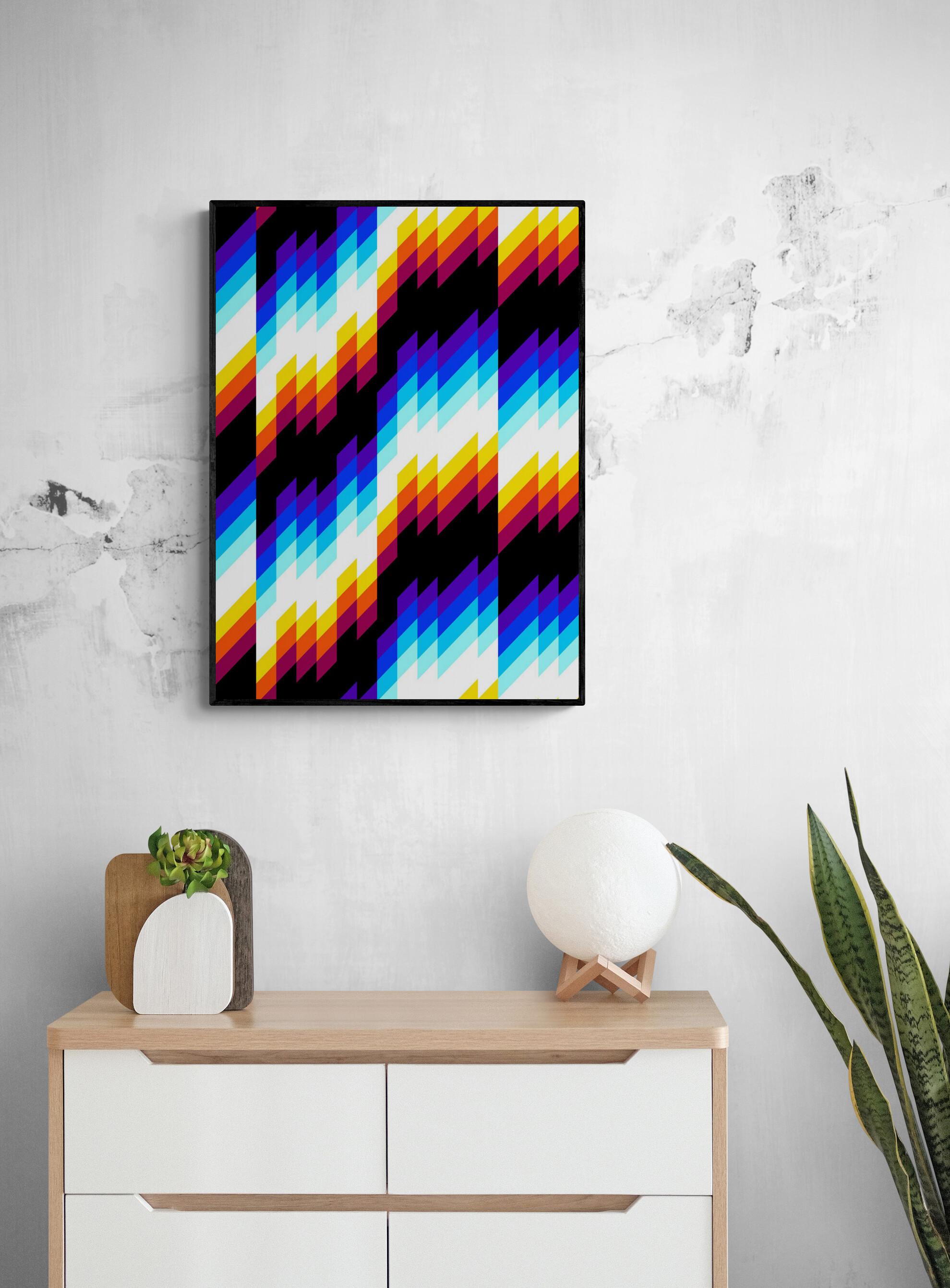 FELIPE PANTONE - CHROMADYNA MICAP #1 Op Art Abstract Street Art Black Modern For Sale 2