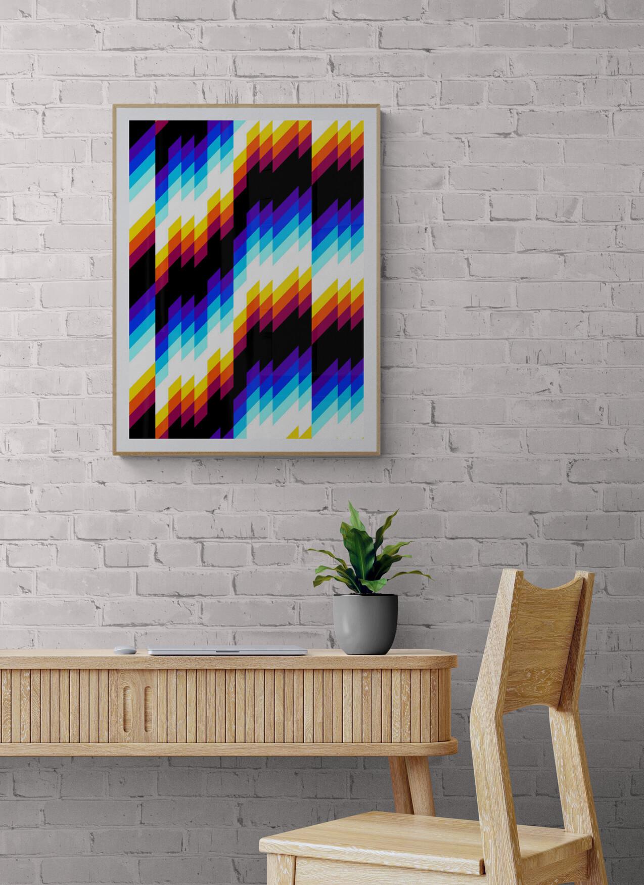 FELIPE PANTONE - CHROMADYNA MICAP #1 Op Art Abstract Street Art Black Modern For Sale 4
