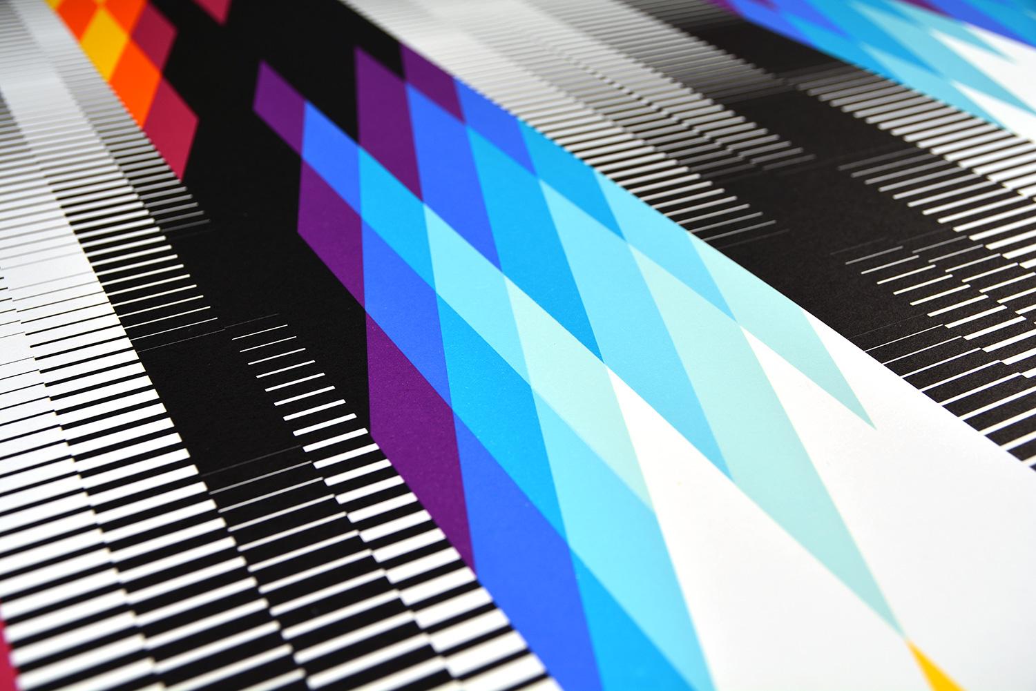 FELIPE PANTONE - CHROMADYNA MICAP #2 Op Art Abstract Street Art Black Modern - Print by Felipe Pantone