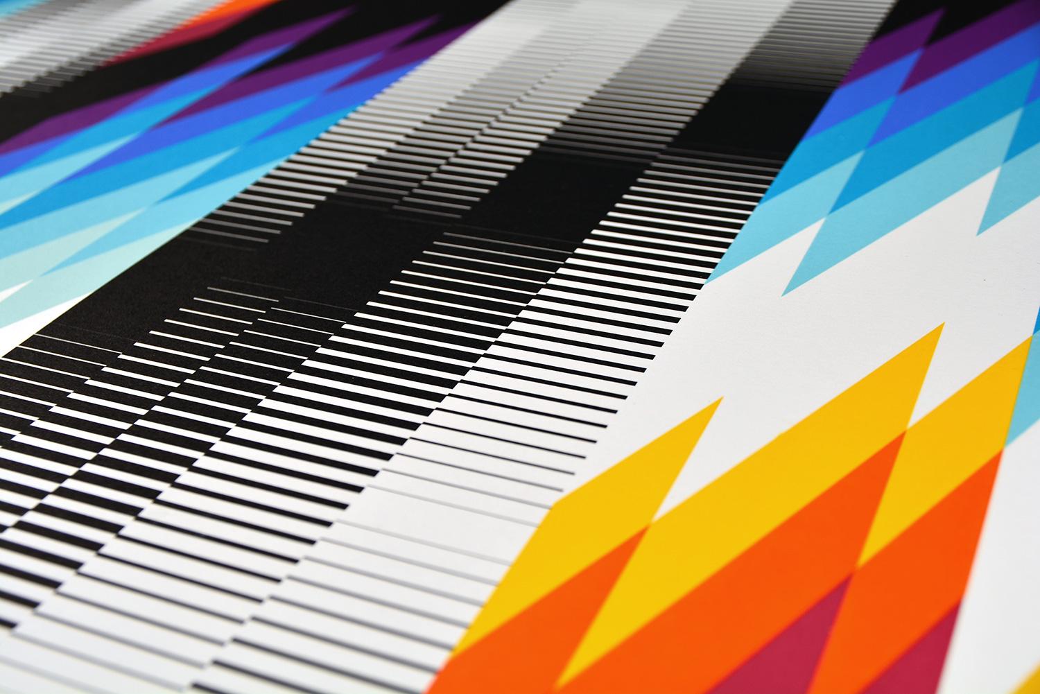 Felipe Pantone - CHROMADYNA MICAP #2
Date of creation: 2020
Medium: Lithograph on paper
Edition: 30
Size: 75.5 x 55.5 cm
Condition: New, in mint condition and never framed
Lithograph on paper hand signed and numbered on the back by the artist.
