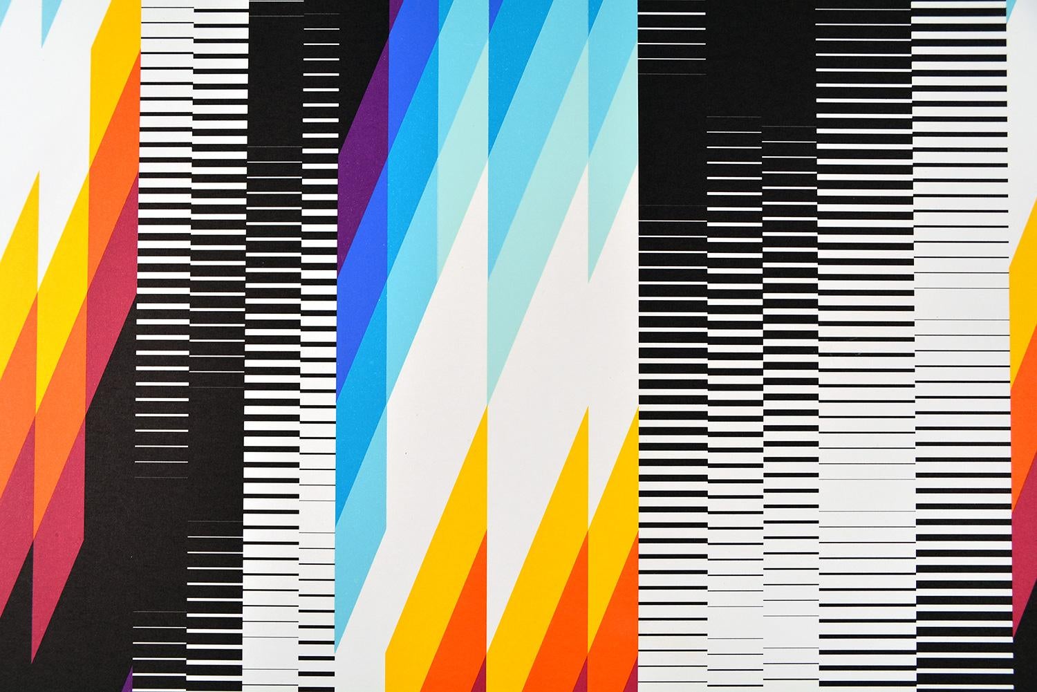 FELIPE PANTONE - CHROMADYNA MICAP #2 Op Art Abstract Street Art Black Modern For Sale 1