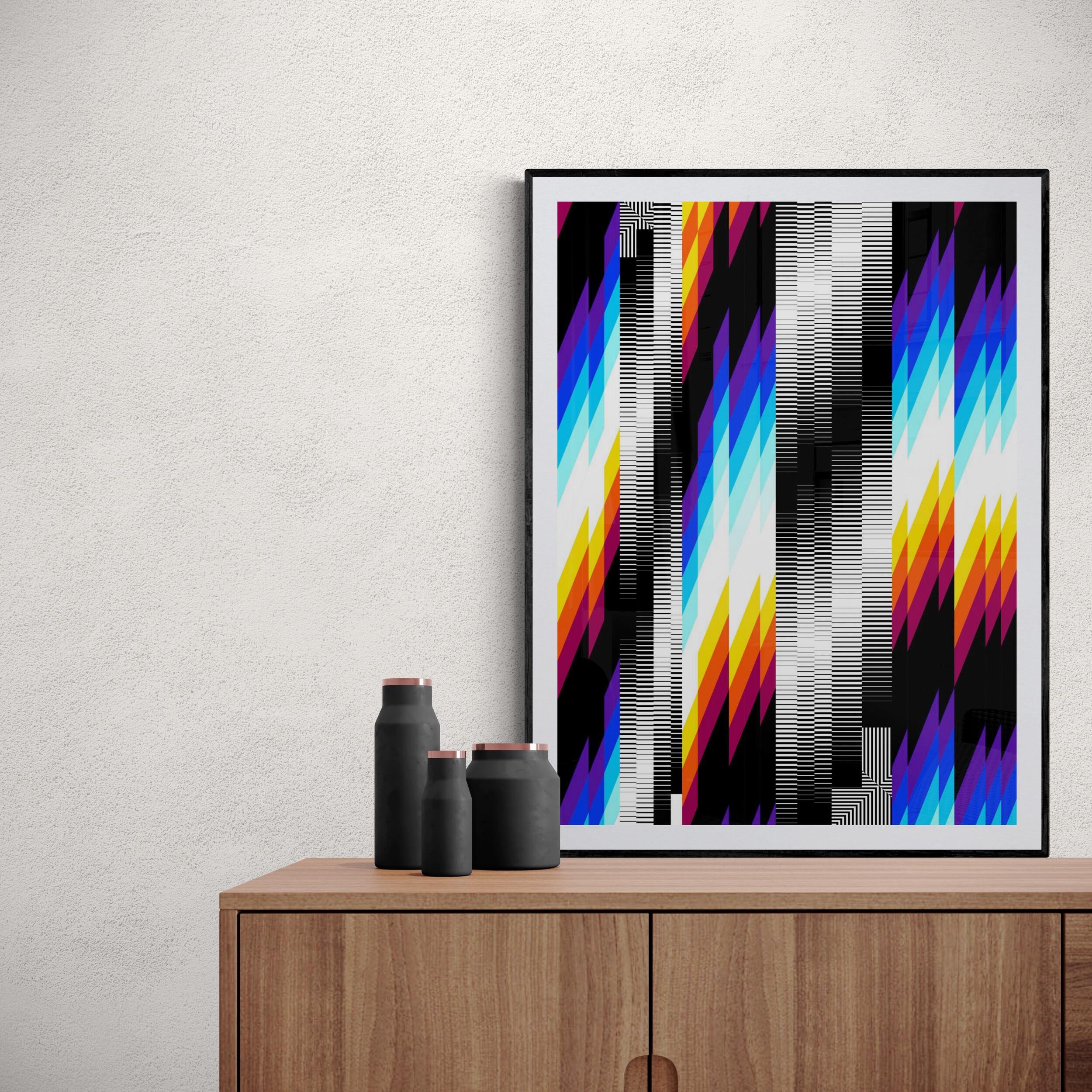 FELIPE PANTONE - CHROMADYNA MICAP #2 Op Art Abstract Street Art Black Modern For Sale 4