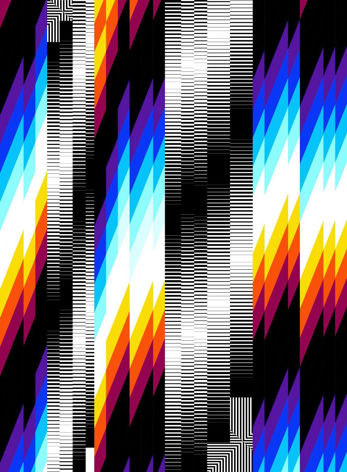 Felipe Pantone Abstract Print - FELIPE PANTONE - CHROMADYNA MICAP #2 Op Art Abstract Street Art Black Modern