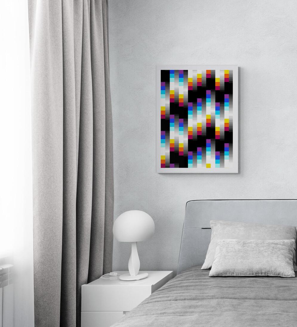FELIPE PANTONE - CHROMADYNA MICAP #3 Op Art Abstract Street Art Black Modern For Sale 5