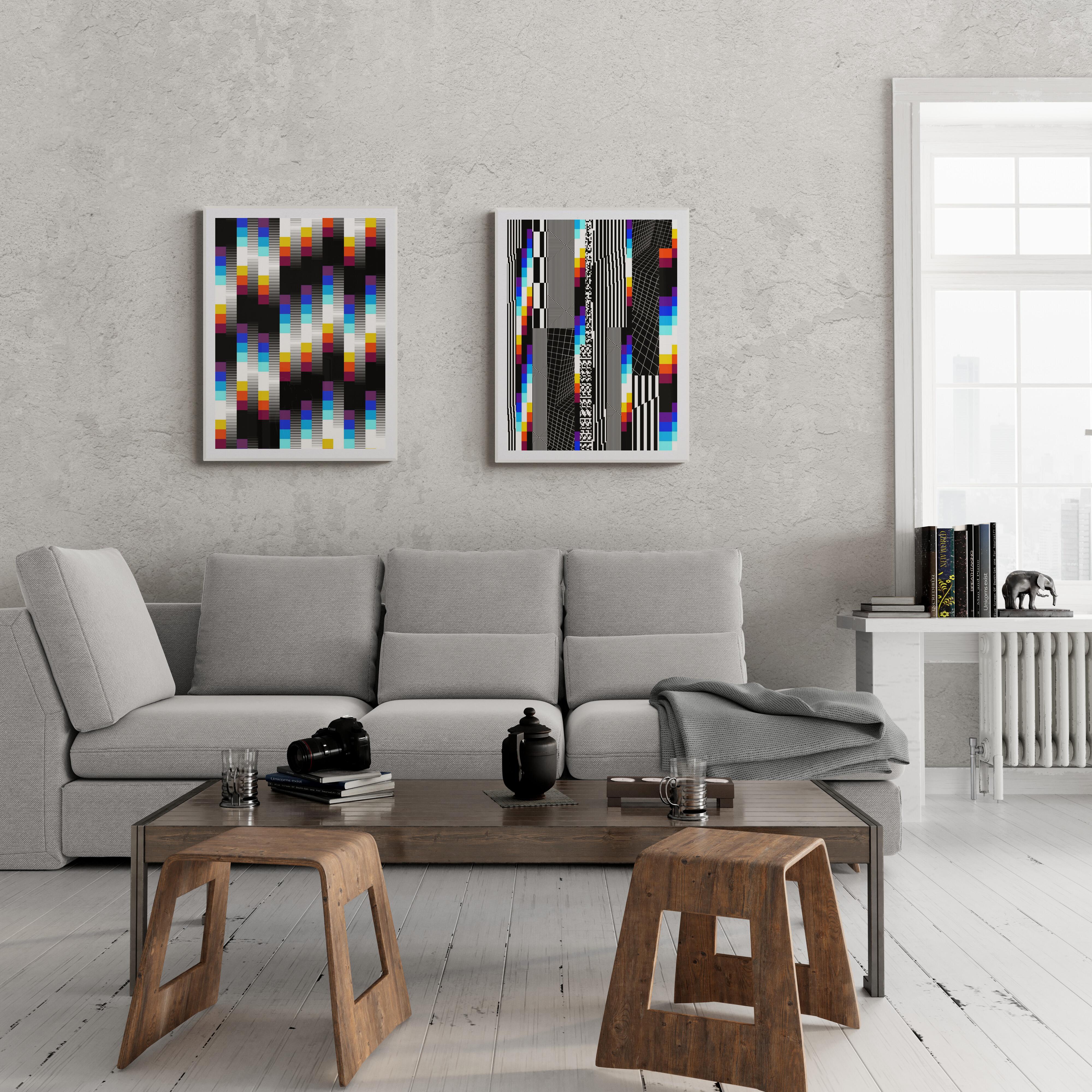 FELIPE PANTONE - CHROMADYNA MICAP #3 Op Art Abstract Street Art Black Modern For Sale 6