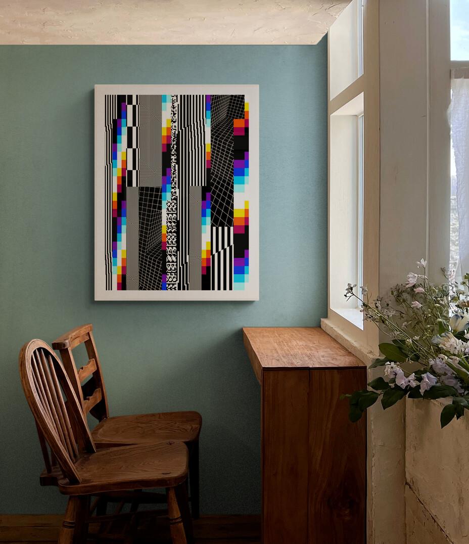 FELIPE PANTONE - CHROMADYNA MICAP #4 Op Art Abstract Street Art Black Modern For Sale 3