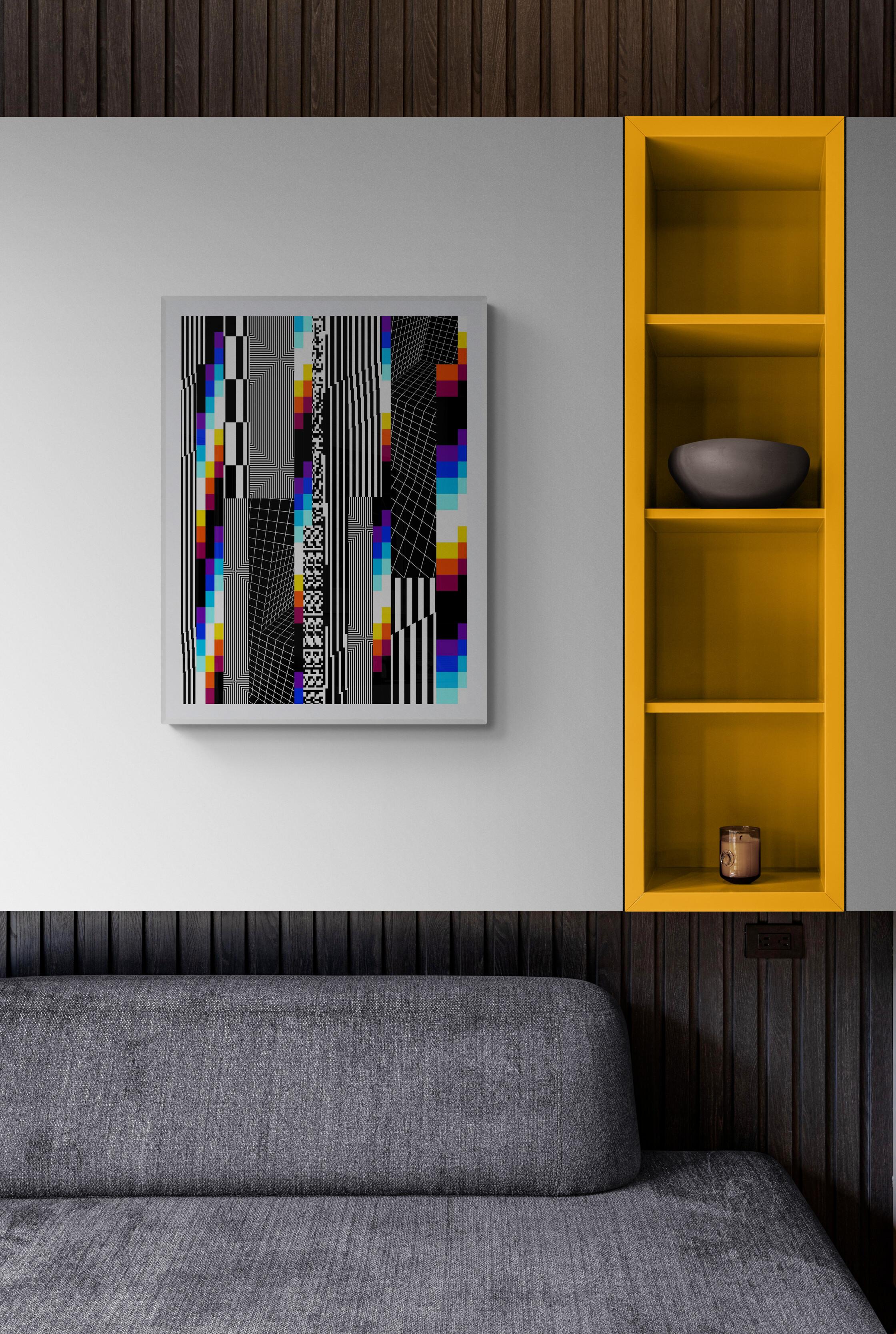 FELIPE PANTONE - CHROMADYNA MICAP #4 Op Art Abstract Street Art Black Modern For Sale 4