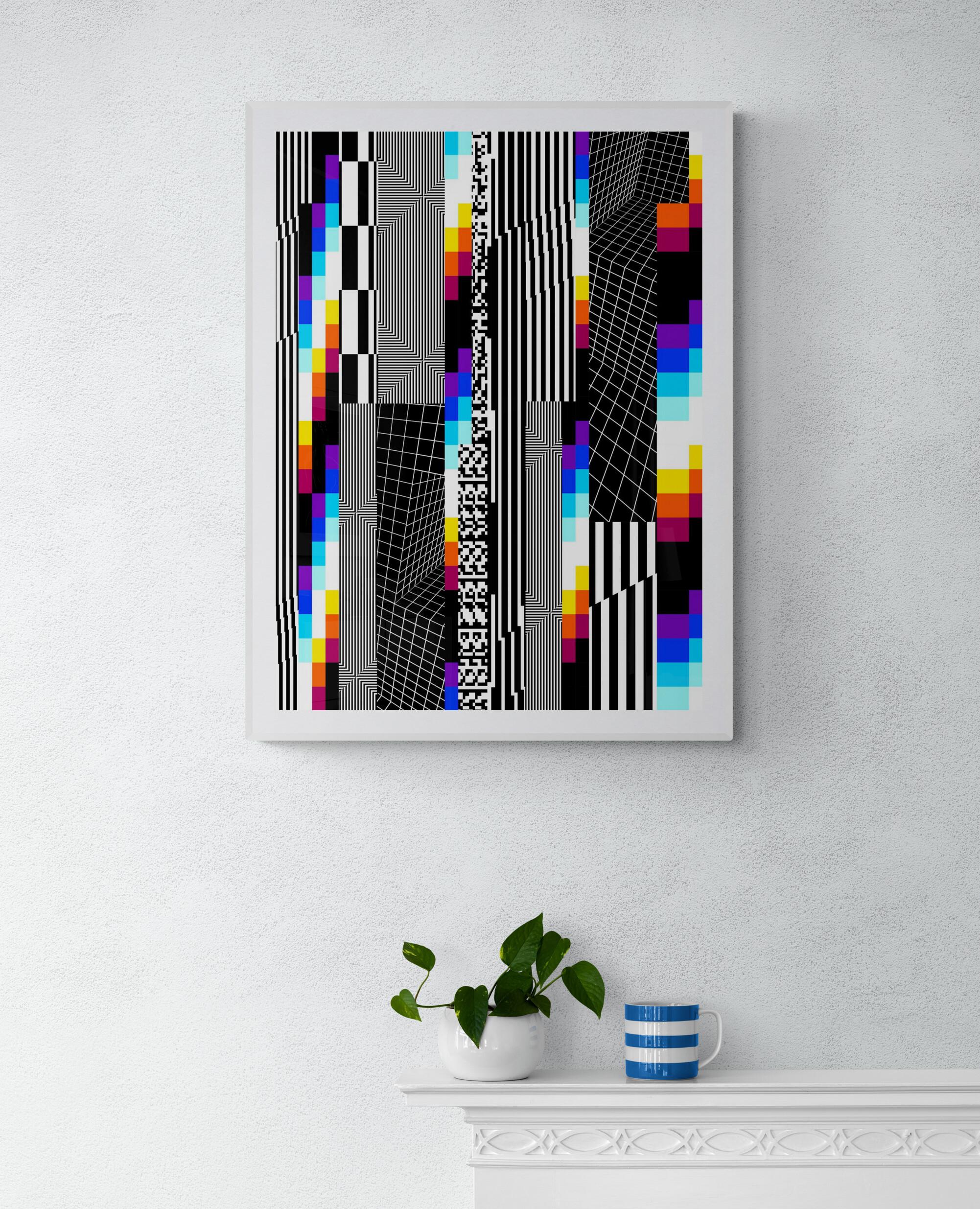 FELIPE PANTONE - CHROMADYNA MICAP #4 Op Art Abstract Street Art Black Modern For Sale 5