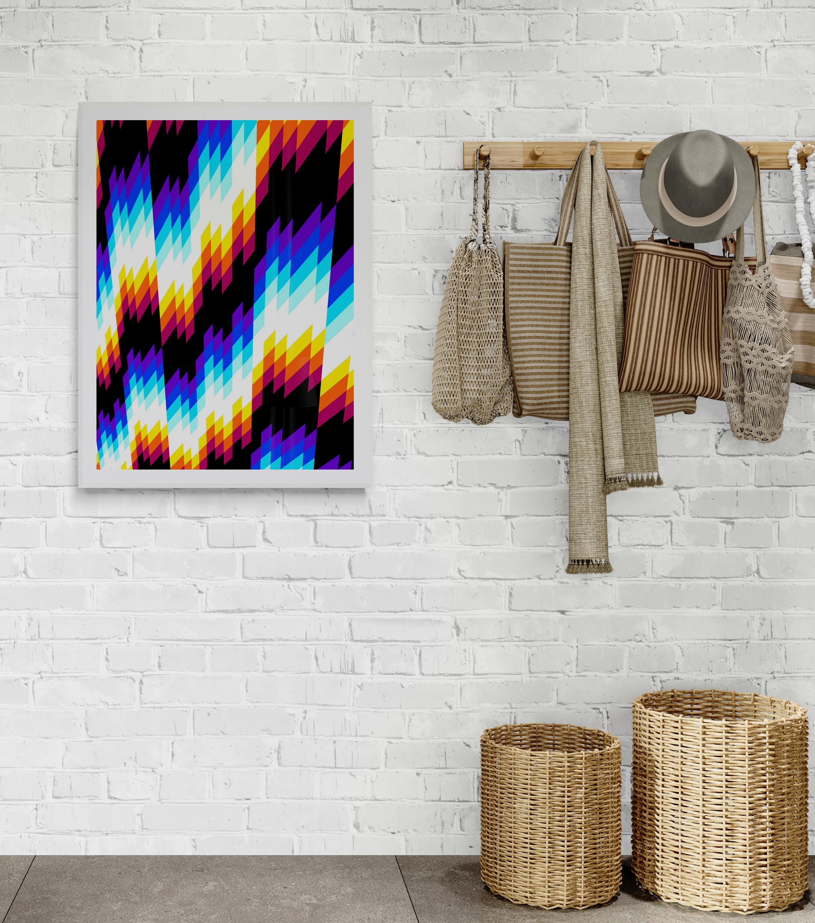 FELIPE PANTONE - CHROMADYNA MICAP #5 Op Art Abstract Street Art Black Modern For Sale 2