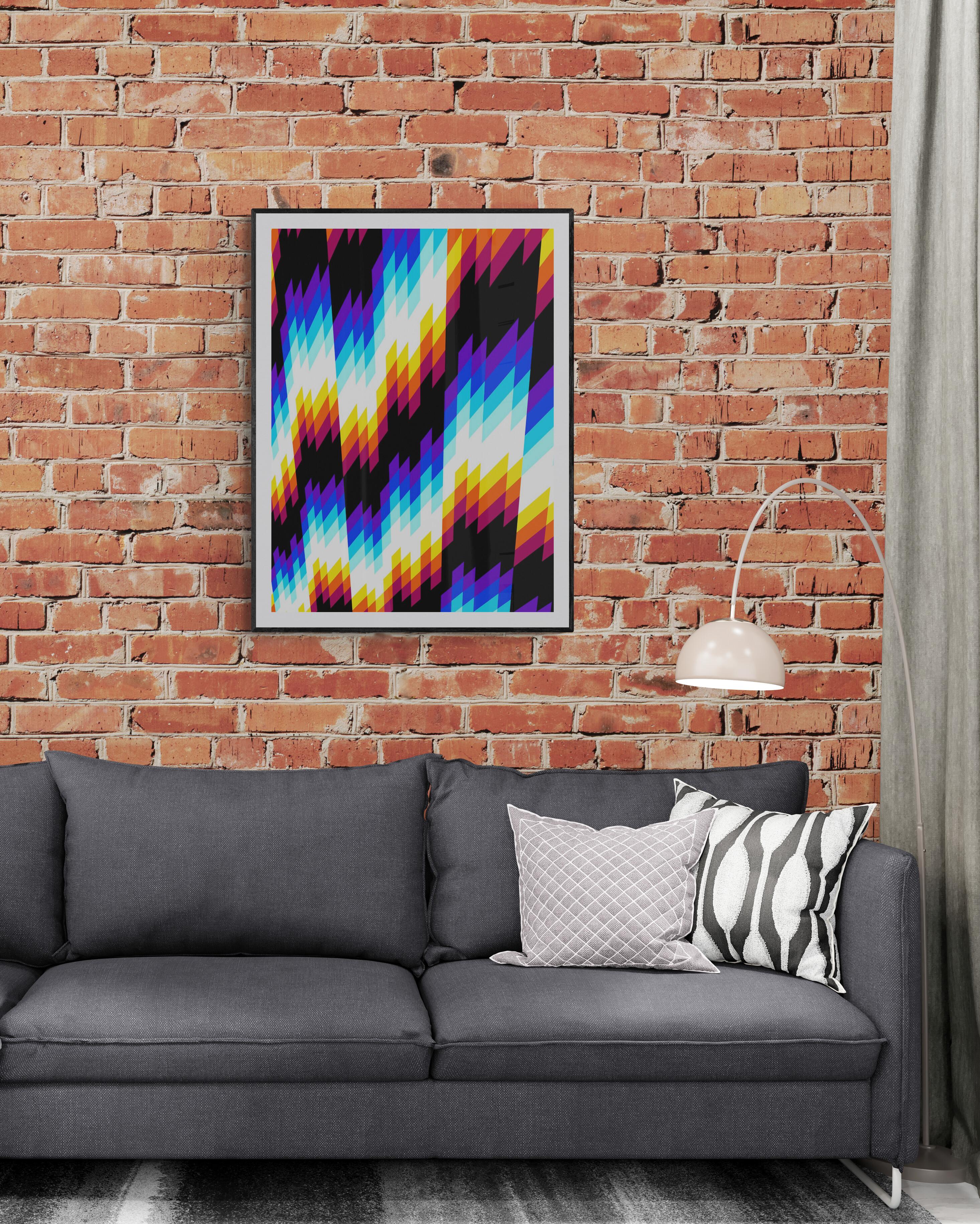 FELIPE PANTONE - CHROMADYNA MICAP #5 Op Art Abstract Street Art Black Modern For Sale 3