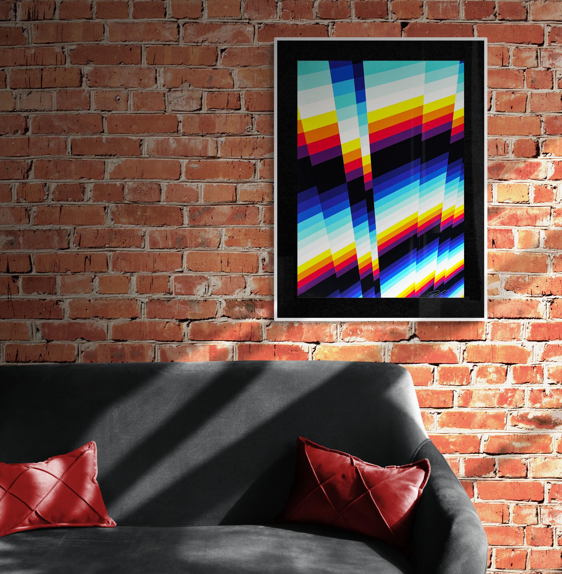 FELIPE PANTONE - CHROMADYNAMICA30P Abstraction Urban Graffiti Op Art Light - Print by Felipe Pantone