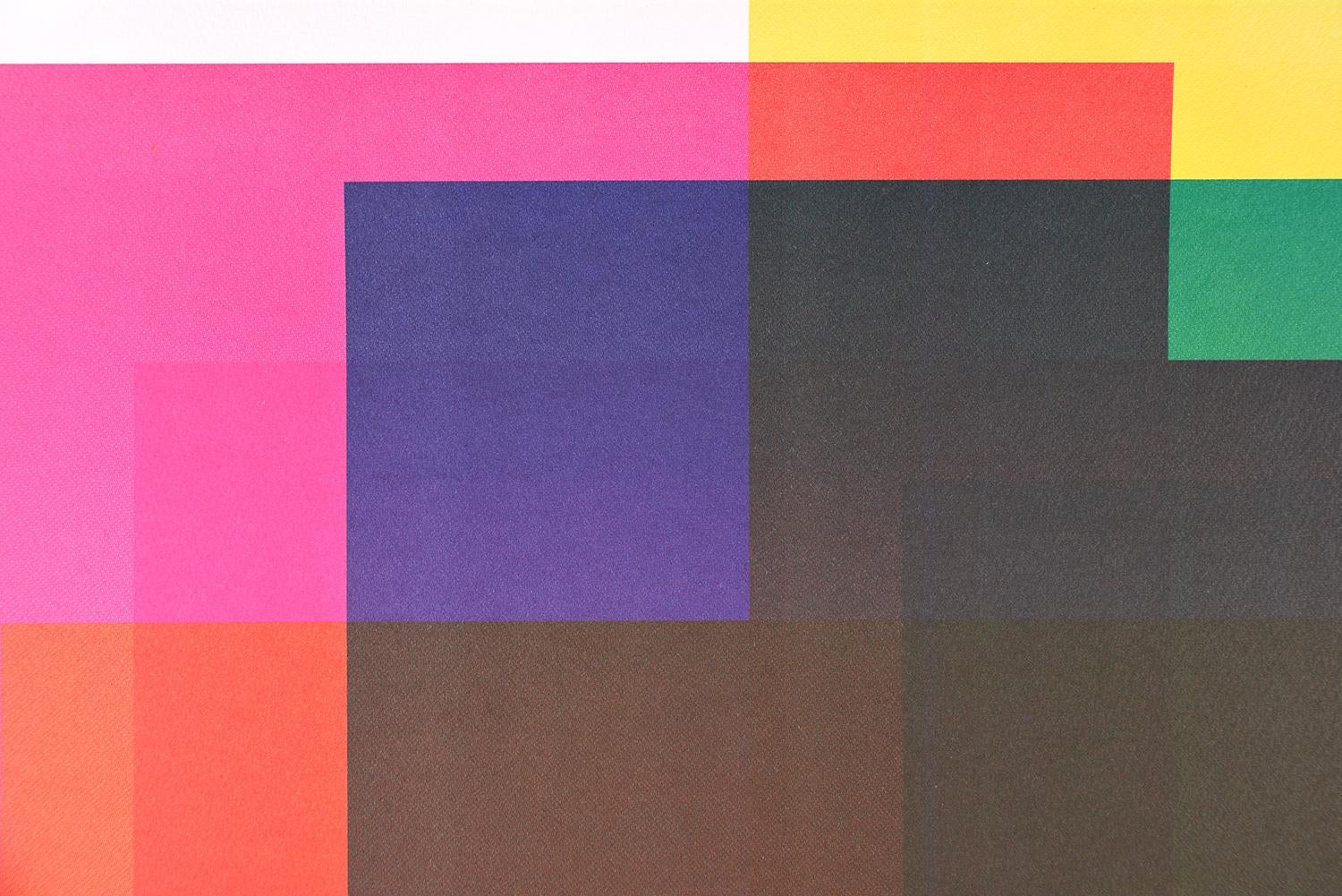 FELIPE PANTONE SUBTRACTIVE VARIABILITY P 4 Op Art Abstract CMYK Modern Graffiti - Pink Abstract Print by Felipe Pantone