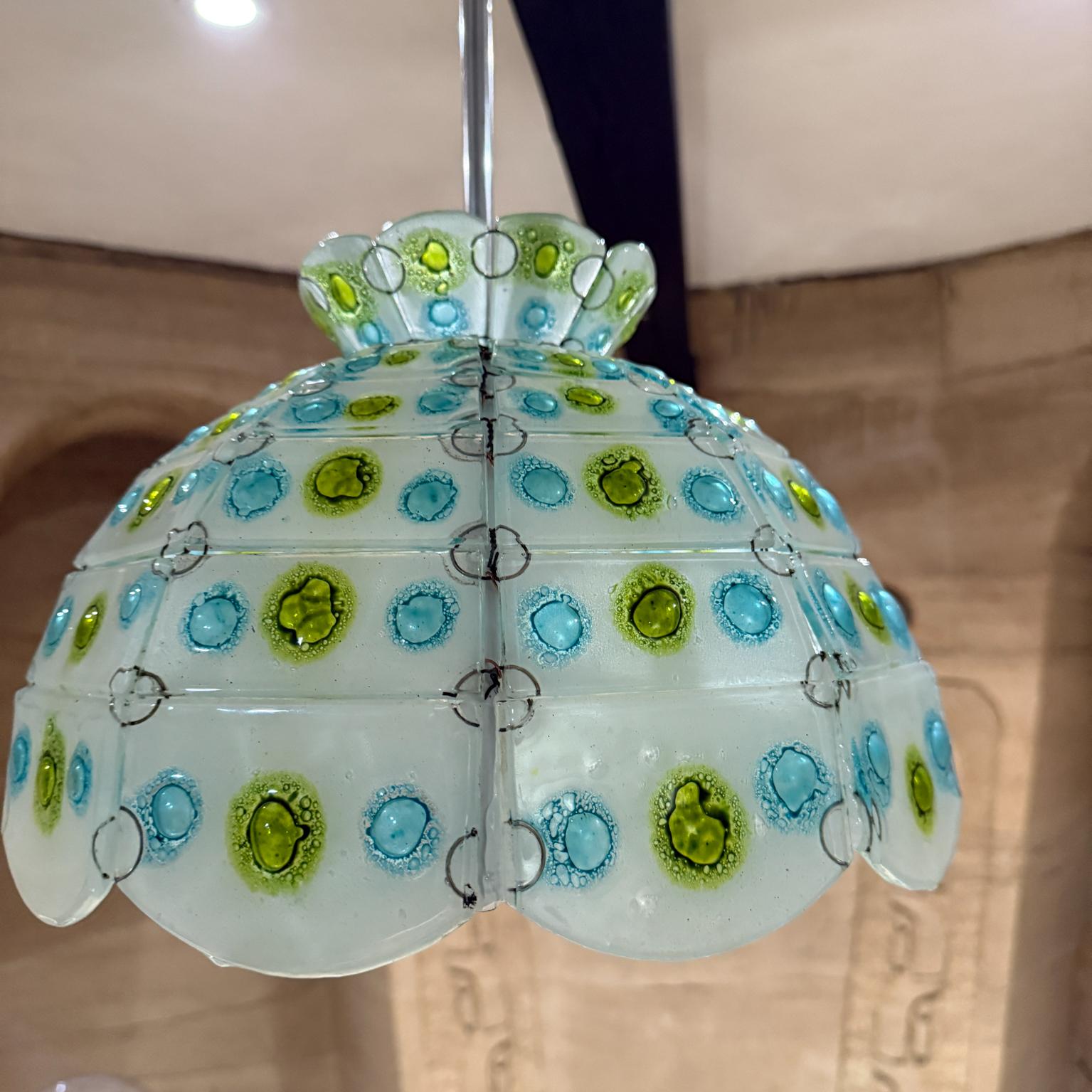 Mexican Feliper Delfinger Feders Hand Blown Glass Pendant For Sale
