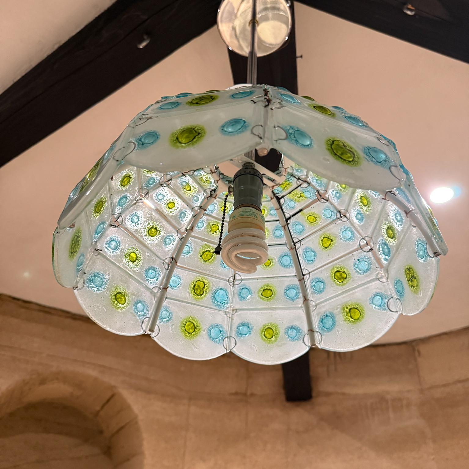 Late 20th Century Feliper Delfinger Feders Hand Blown Glass Pendant For Sale
