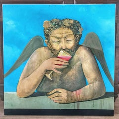 Bachus by Felix Aftene European Contemporary Art Surreal Painting God of Wine