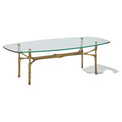 Félix Agostini, Original Low Table "Quadrige" in Golden Bronze, Made circa 1960