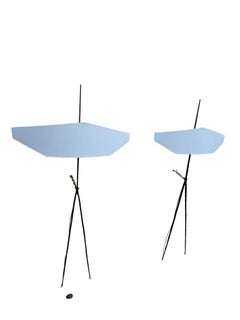 Felix Agostini Coppia di lampade da terra "Titus" in bronzo con montaggio a muro