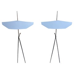 Felix Agostini Coppia di lampade da terra "Titus" in bronzo con montaggio a muro