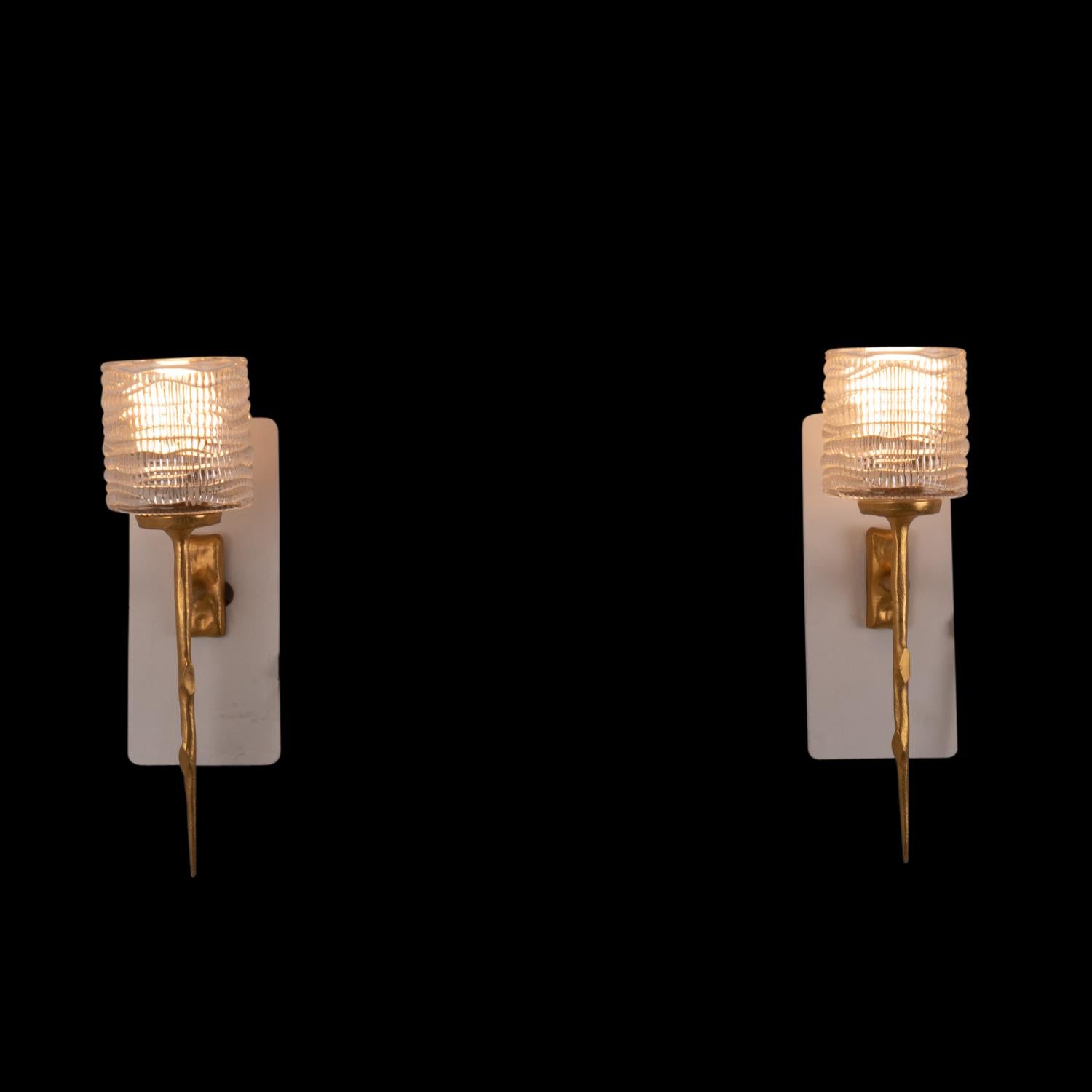 Félix Agostini, Pair of Wall Sconces, 20th Century For Sale 3
