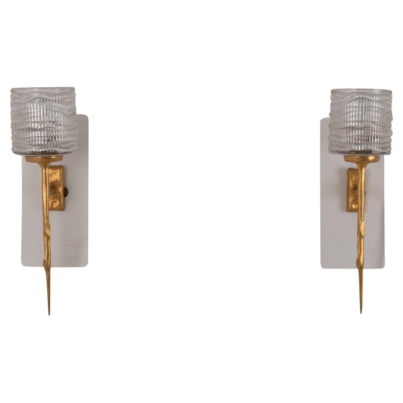 Félix Agostini, Pair of Wall Sconces, 20th Century For Sale