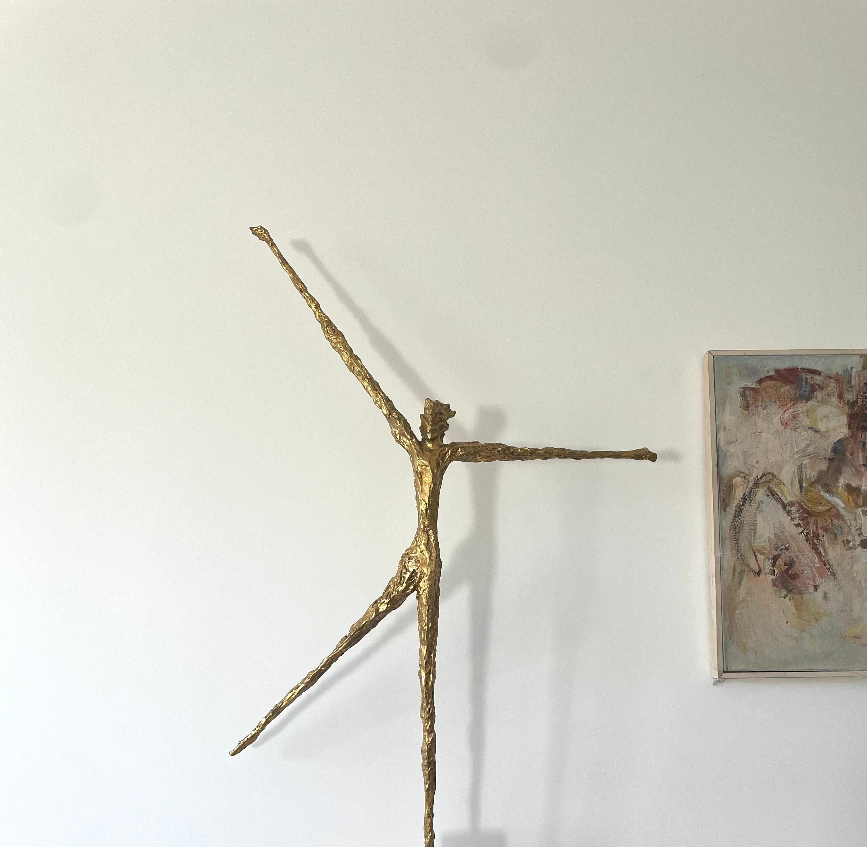French Félix Agostini, rare original sconce in gilt resin made - 1960 For Sale