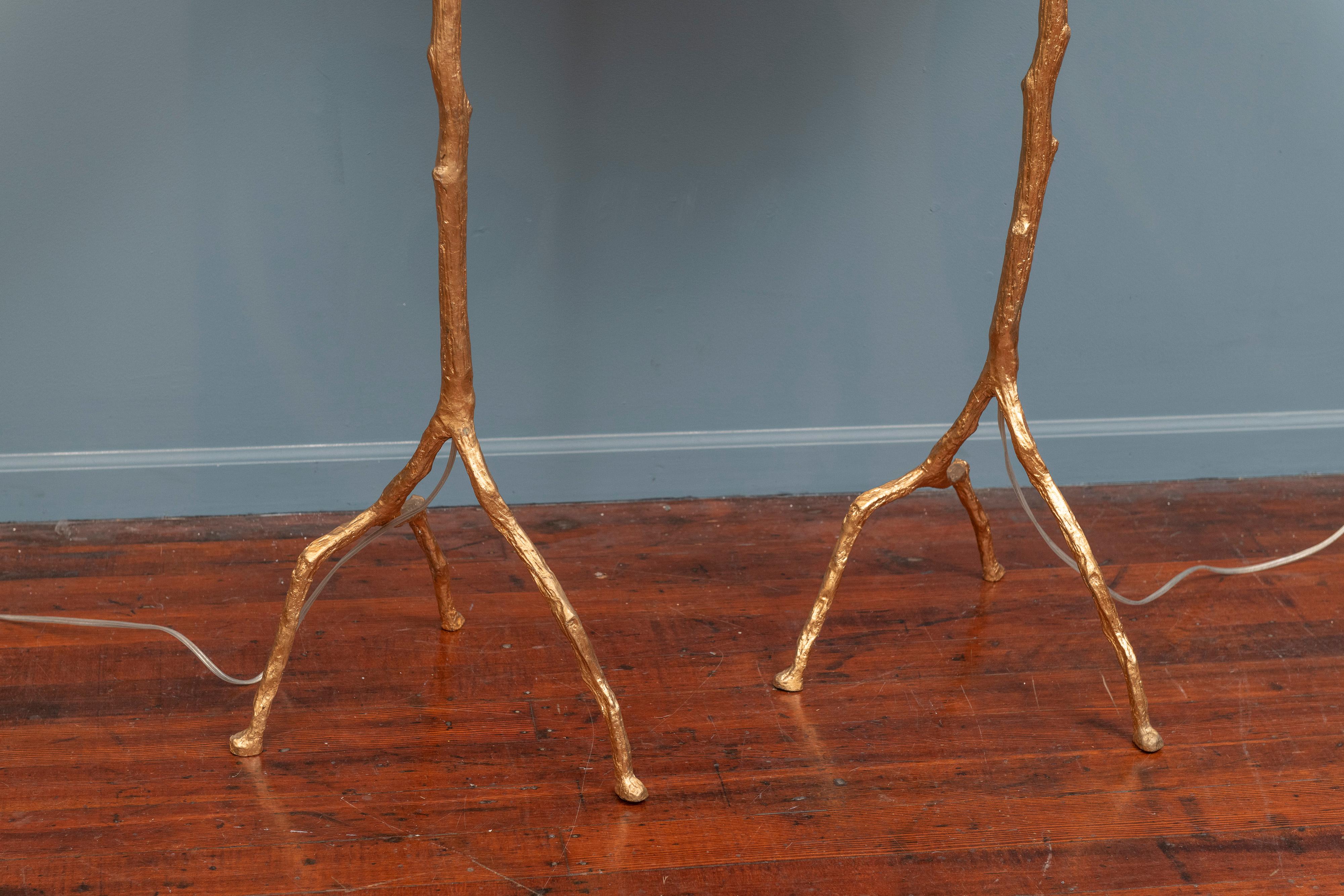 American Felix Agostini Style Tree Branch Form Floor Lamps
