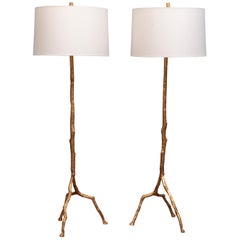 Felix Agostini Style Tree Branch Form Floor Lamps