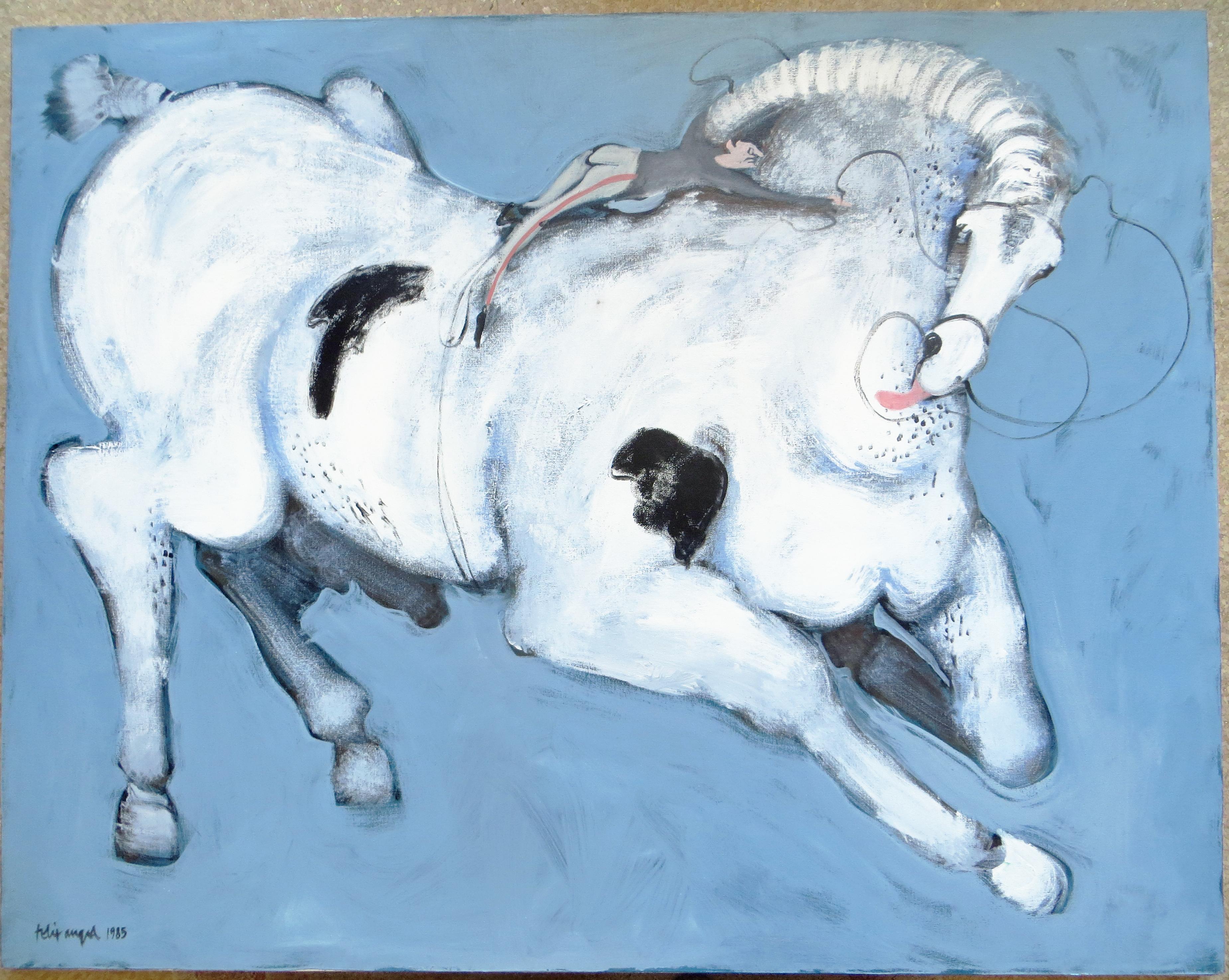 Senza titolo - Equestre - Animal Painting Grigio di Felix Angel