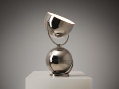 Felix Aublet für Ecart Verstellbare Art-Déco-Tischlampe aus Nickel