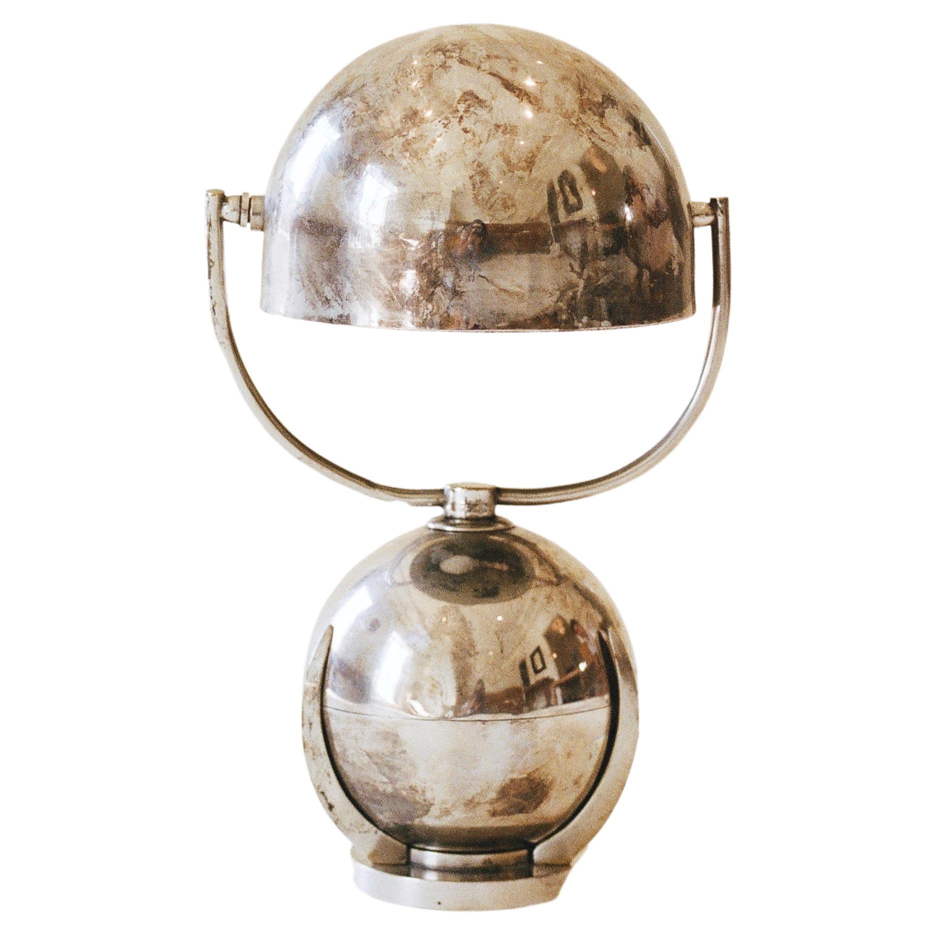 Félix Aublet, Lampe "Boule" in Silver, c. 1931