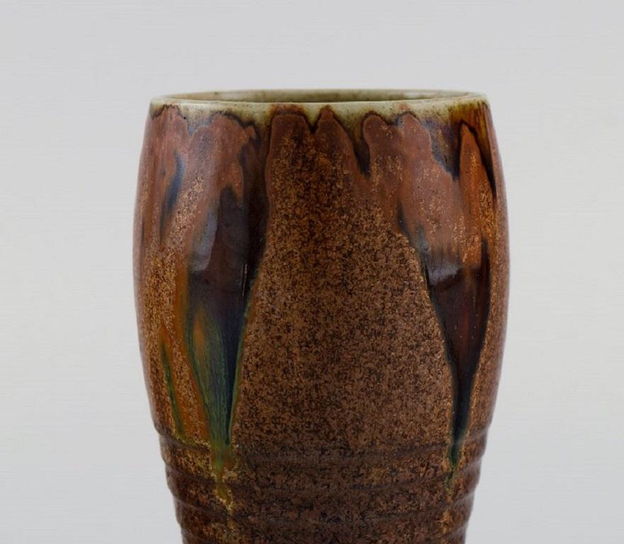 Early 20th Century Felix-Auguste Delaherche, France, Vase in Glazed Ceramics For Sale