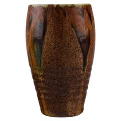 Antique Felix-Auguste Delaherche, France, Vase in Glazed Ceramics