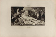 Christ au Tombeau - Etching by Felix-Augustin Milius - 1872