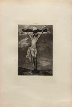 Christ en Croix - Gravure de Felix-Augustin Milius - 1872