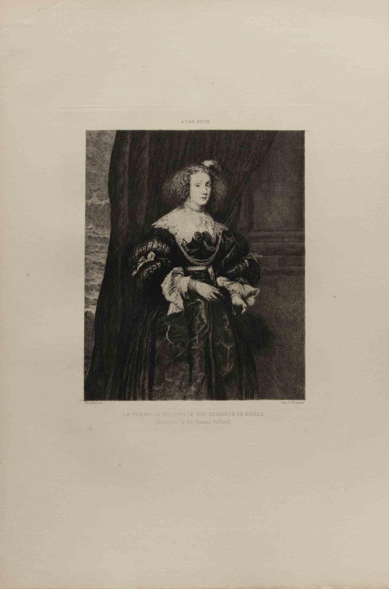 Etching realized by Félix Milius d'après Van Dyck in 1872.

Very good condition.