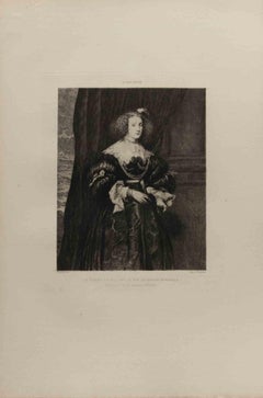 La Femme de Philippe Le Roy Seigneur.. - Etching by Felix-Augustin Milius - 1872