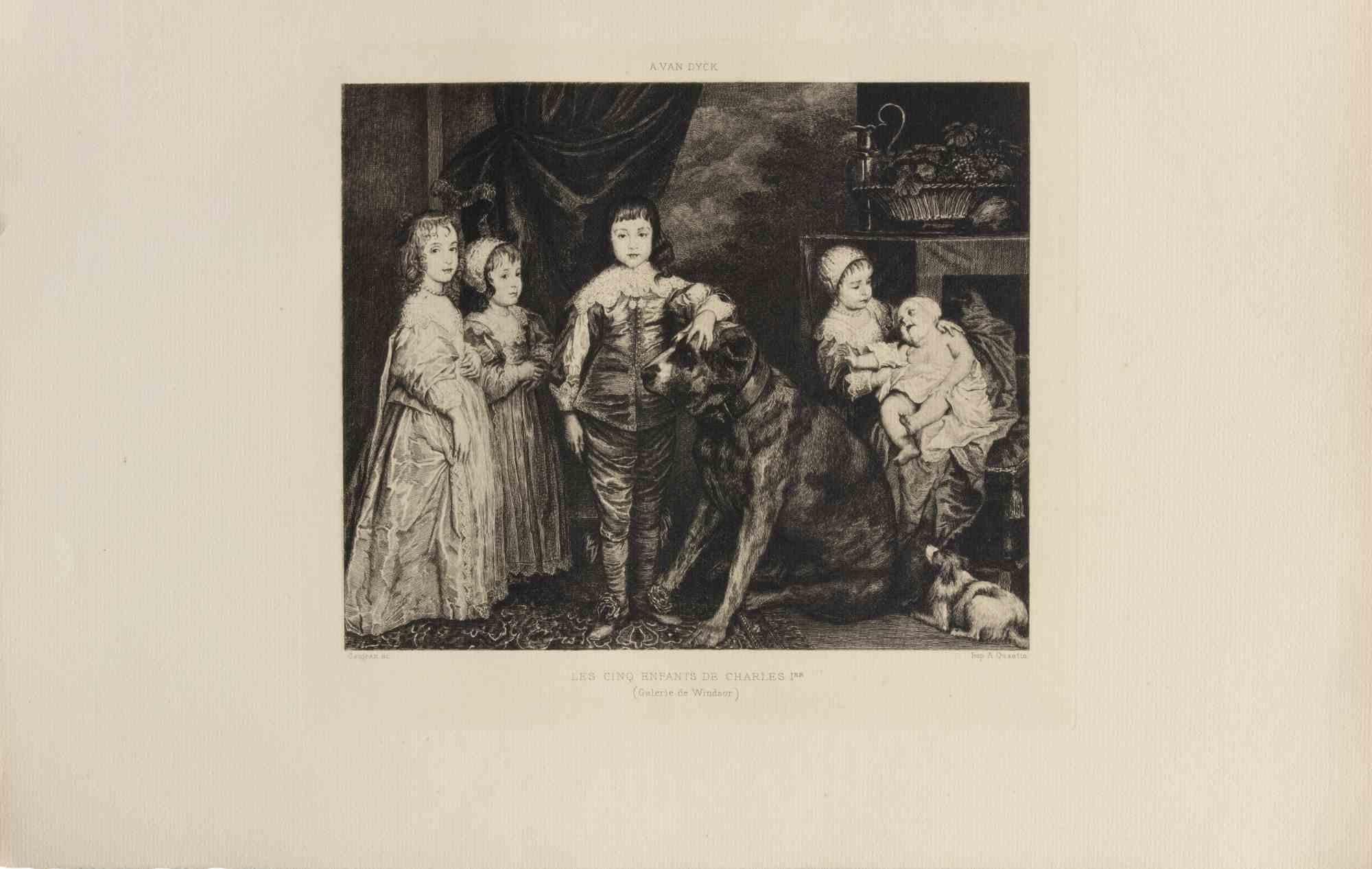 Etching realized by Félix Milius d'après Van Dyck in 1872.

Very good condition.