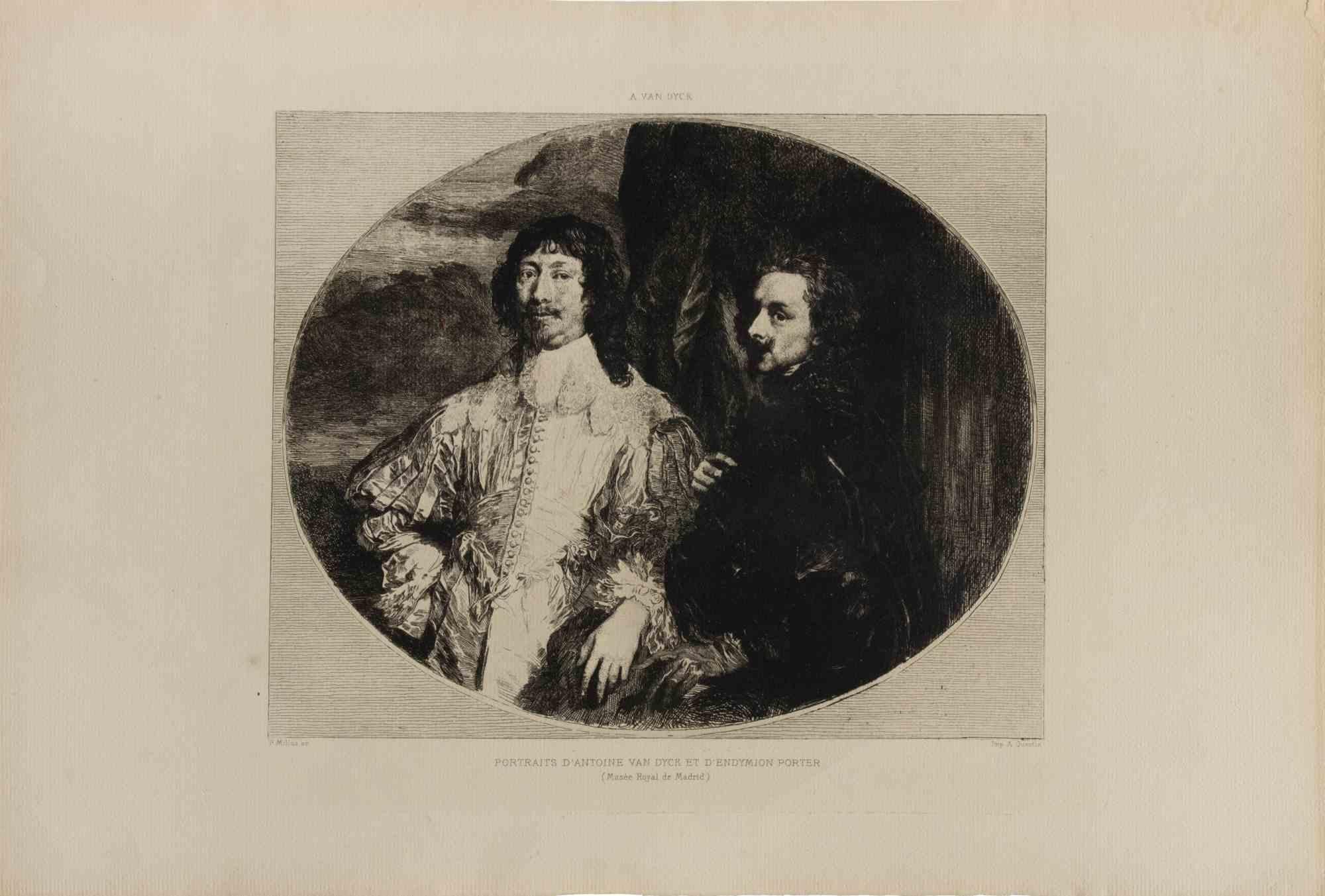 Etching realized by Félix Milius d'après Van Dyck in 1872.

Very good condition.
