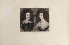 Portrait de Charles 1er d'Angleterre...- Etching by Felix-Augustin Milius - 1872