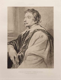 Portrait du Peintre Corneille Schut - Etching by Felix-Augustin Milius - 1872